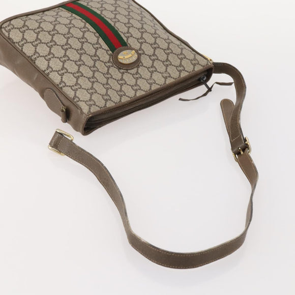 GUCCI GG Plus Supreme Web Sherry Line Bag Leather PVC Nylon 6 Set Auth 182271