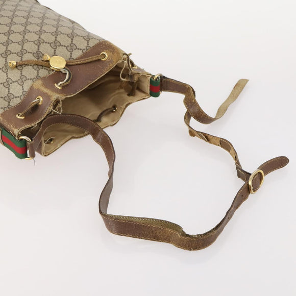 GUCCI GG Supreme Micro GG Supreme Web Sherry Line Bag PVC 3 Set Auth 182272