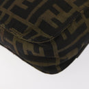FENDI Zucca Canvas Shoulder Bag Black Brown Auth 182292V-17
