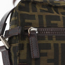 FENDI Zucca Canvas Shoulder Bag Black Brown Auth 182292V-18