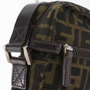 FENDI Zucca Canvas Shoulder Bag Black Brown Auth 182292V-10
