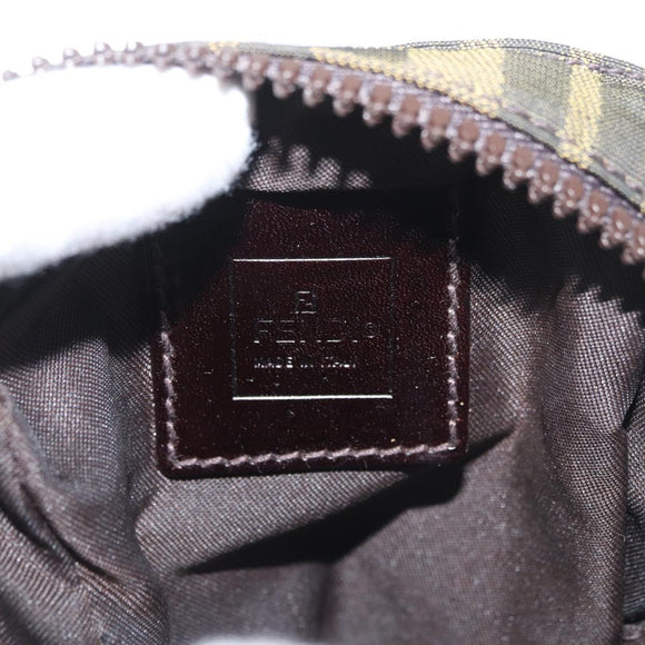 FENDI Zucca Canvas Shoulder Bag Black Brown Auth 182292V