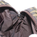 FENDI Zucca Canvas Shoulder Bag Black Brown Auth 182292V-20