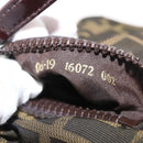 FENDI Zucca Canvas Shoulder Bag Black Brown Auth 182292V-12