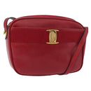 Salvatore Ferragamo Vala Shoulder Bag Leather Red Gold Auth 182294-1
