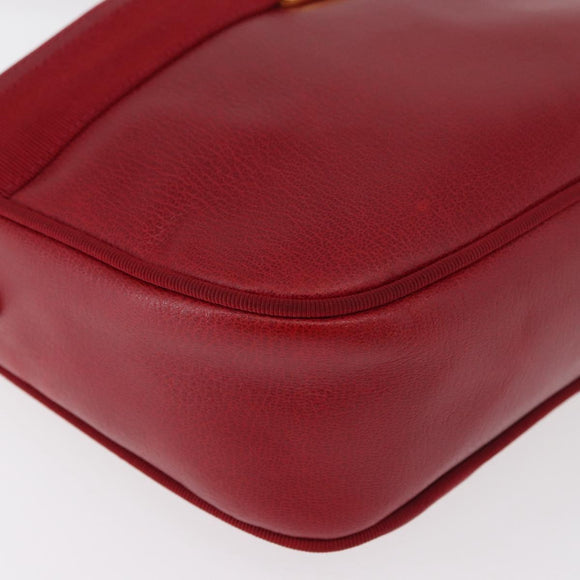 Salvatore Ferragamo Vala Shoulder Bag Leather Red Gold Auth 182294