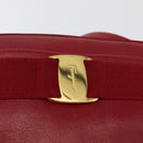Salvatore Ferragamo Vala Shoulder Bag Leather Red Gold Auth 182294-14