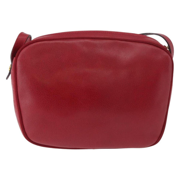 Salvatore Ferragamo Vala Shoulder Bag Leather Red Gold Auth 182294