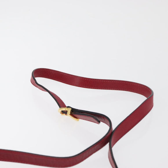 Salvatore Ferragamo Vala Shoulder Bag Leather Red Gold Auth 182294