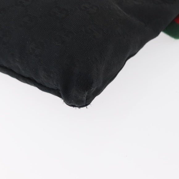 GUCCI GG Canvas Web Sherry Line Gürteltasche Schwarz Silber 28566 Auth 182295