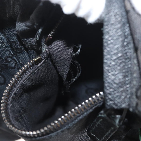 GUCCI GG Canvas Web Sherry Line Gürteltasche Schwarz Silber 28566 Auth 182295