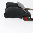 GUCCI GG Canvas Web Sherry Line Gürteltasche Schwarz Silber 28566 Auth 182295-3