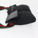 GUCCI GG Canvas Web Sherry Line Gürteltasche Schwarz Silber 28566 Auth 182295-4