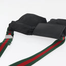 GUCCI GG Canvas Web Sherry Line Gürteltasche Schwarz Silber 28566 Auth 182295-6