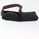 GUCCI GG Canvas Web Sherry Line Gürteltasche Schwarz Silber 28566 Auth 182295-5