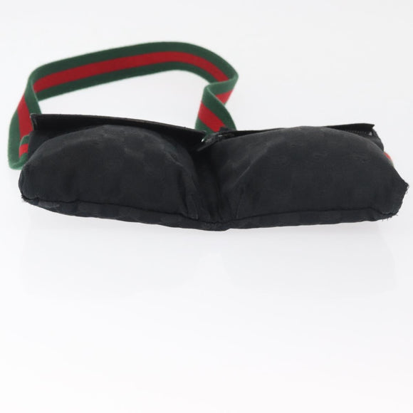 GUCCI GG Canvas Web Sherry Line Gürteltasche Schwarz Silber 28566 Auth 182295