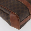 CELINE Macadam Canvas Hand Bag PVC Leather Brown Gold Auth 182298-9