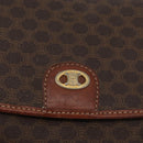 CELINE Macadam Canvas Hand Bag PVC Leather Brown Gold Auth 182298-17
