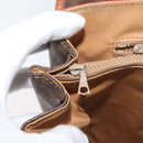 CELINE Macadam Canvas Hand Bag PVC Leather Brown Gold Auth 182298-24
