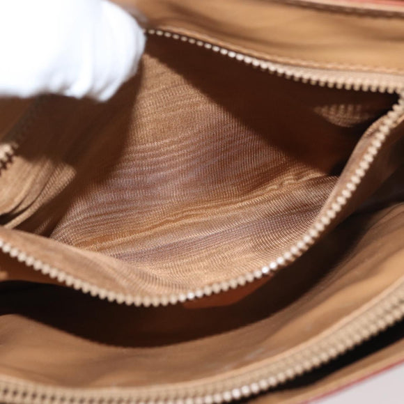 CELINE Macadam Canvas Hand Bag PVC Leather Brown Gold Auth 182298