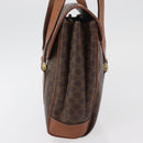 CELINE Macadam Canvas Hand Bag PVC Leather Brown Gold Auth 182298-3