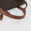CELINE Macadam Canvas Hand Bag PVC Leather Brown Gold Auth 182298-7