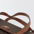 CELINE Macadam Canvas Hand Bag PVC Leather Brown Gold Auth 182298-8