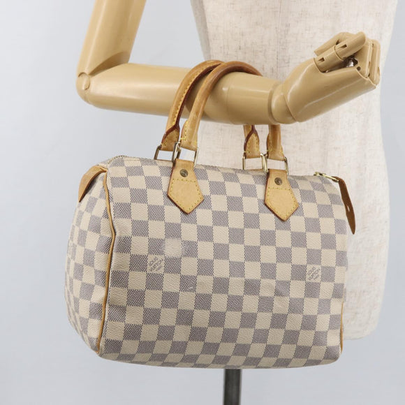LOUIS VUITTON Damier Azur Speedy 25 Hand Bag N41534 LV Auth 182302
