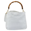 GUCCI Bamboo Shoulder Bag Leather 2way White Gold 001 2113 1638 Auth 182303-3