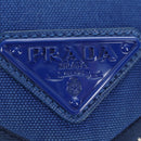PRADA Shoulder Bag Canvas Blue Silver Auth 182306M-16