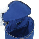 PRADA Shoulder Bag Canvas Blue Silver Auth 182306M-18