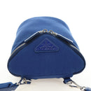 PRADA Shoulder Bag Canvas Blue Silver Auth 182306M-5