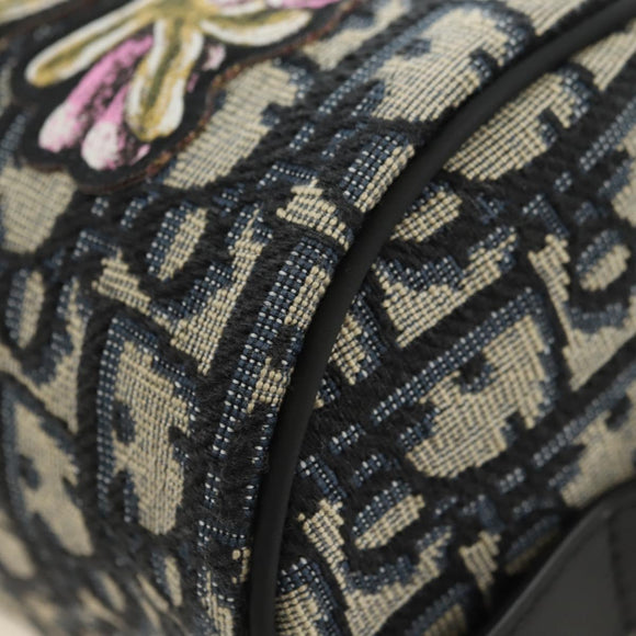 Christian Dior Trotter Canvas Oblique Rabbit Mini Roller Bag Navy Auth 182307SAM