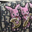 Christian Dior Trotter Canvas Oblique Rabbit Mini Roller Bag Navy Auth 182307SAM-19