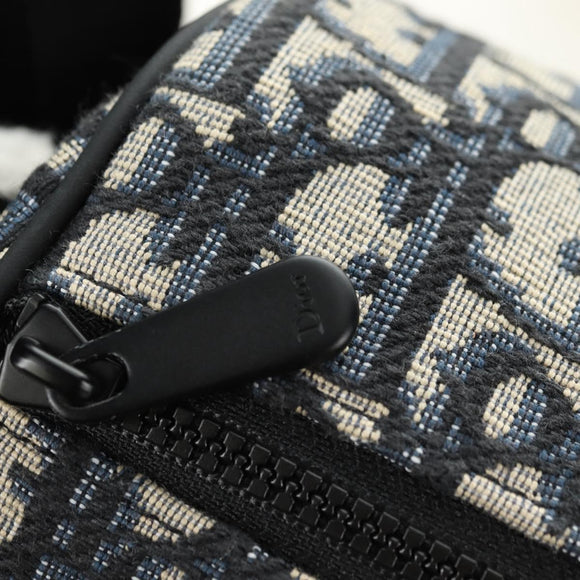 Christian Dior Trotter Canvas Oblique Rabbit Mini Roller Bag Navy Auth 182307SAM