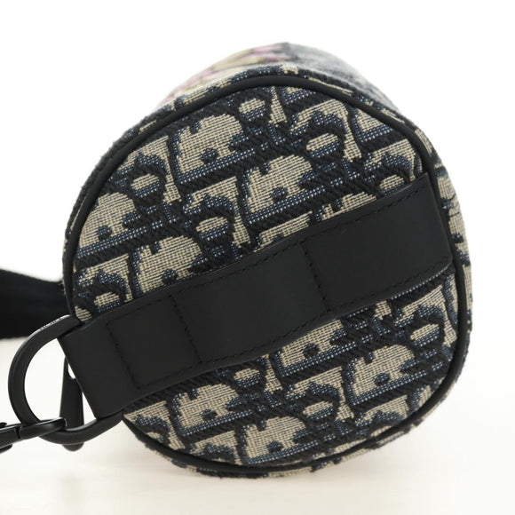 Christian Dior Trotter Canvas Oblique Rabbit Mini Roller Bag Navy Auth 182307SAM