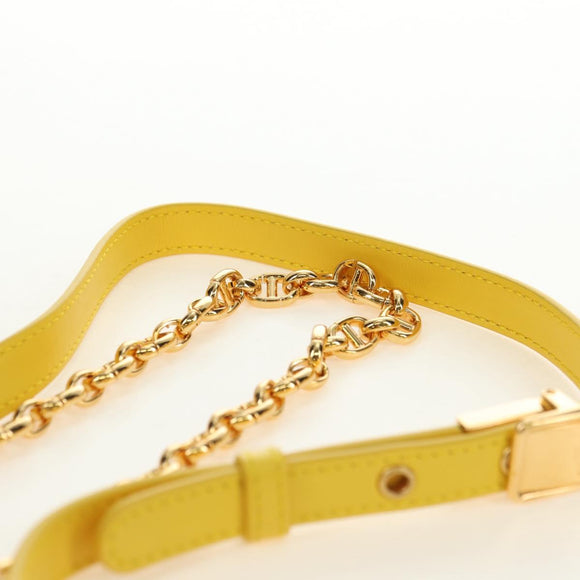 Christian Dior Caro Chain Shoulder Bag Canvas Beads Green Gold Auth 182308SM
