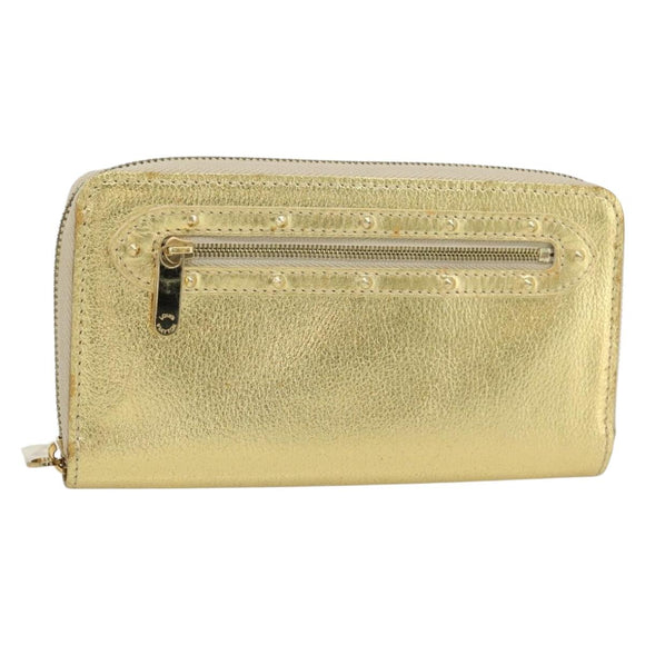 LOUIS VUITTON Zippy Wallet Lange Portemonnee Suhari Goud M95569 LV Auth 182314A