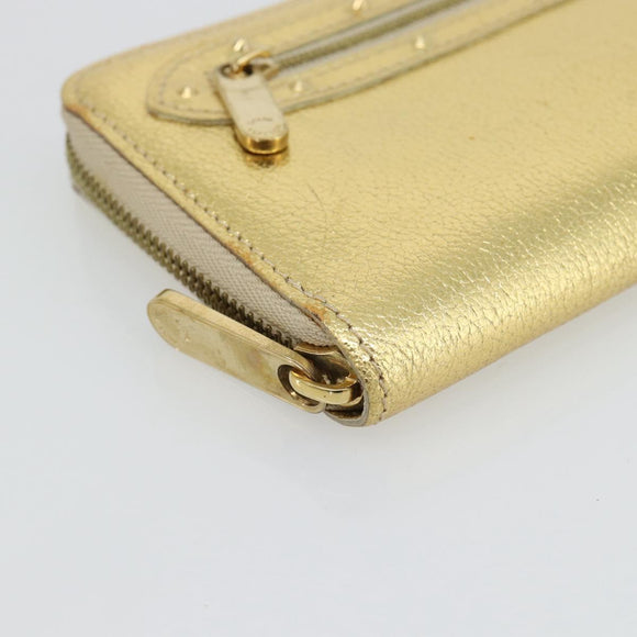 LOUIS VUITTON Zippy Wallet Lange Portemonnee Suhari Goud M95569 LV Auth 182314A