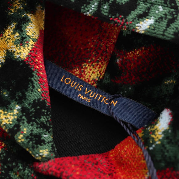 LOUIS VUITTON Poppys Hoodie Virgil Abloh Velor XS Black Red LV Auth 182323SM