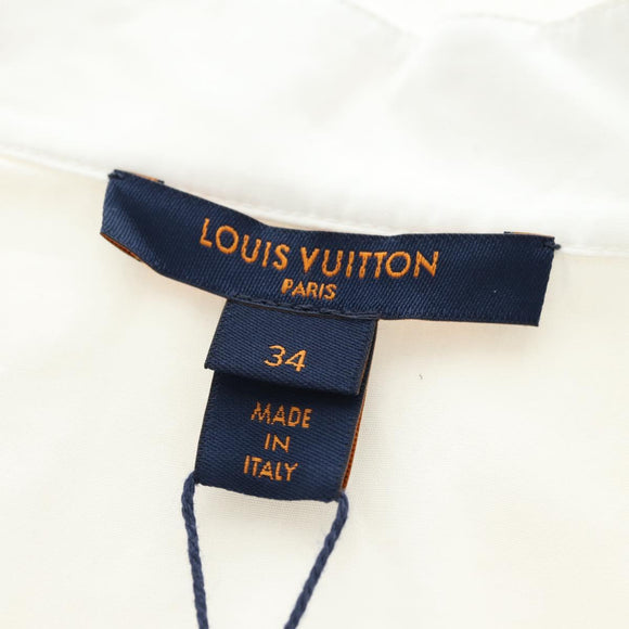 LOUIS VUITTON Langarmhemd Baumwolle 34 Weiß LV Auth 182326M