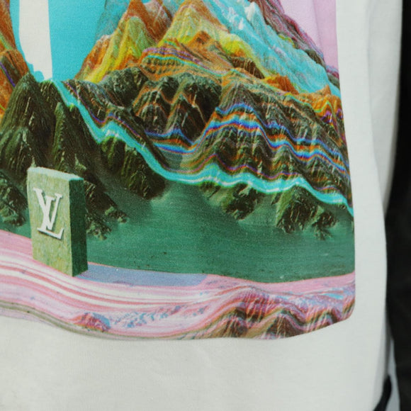 LOUIS VUITTON Crew Neck Sweatshirt Cotton XS White LV Auth 182327SM