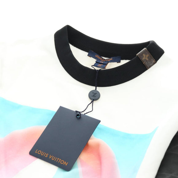 LOUIS VUITTON Crew Neck Sweatshirt Cotton XS White LV Auth 182327SM