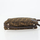 FENDI Zucca Canvas Umhängetasche Schwarz Braun Auth 182351-6