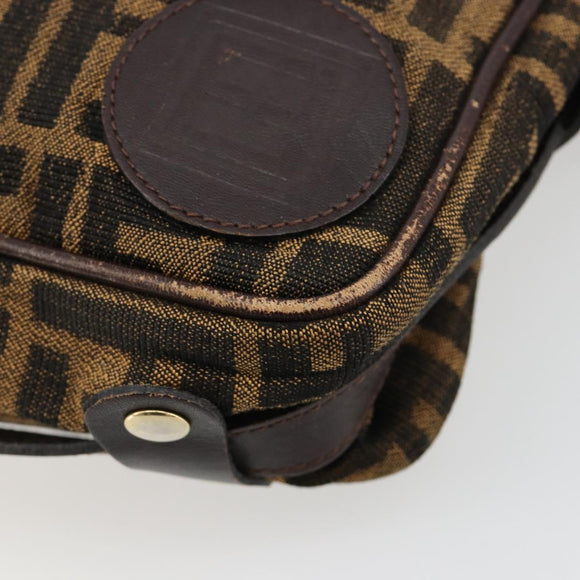 FENDI Zucca Canvas Umhängetasche Schwarz Braun Auth 182351