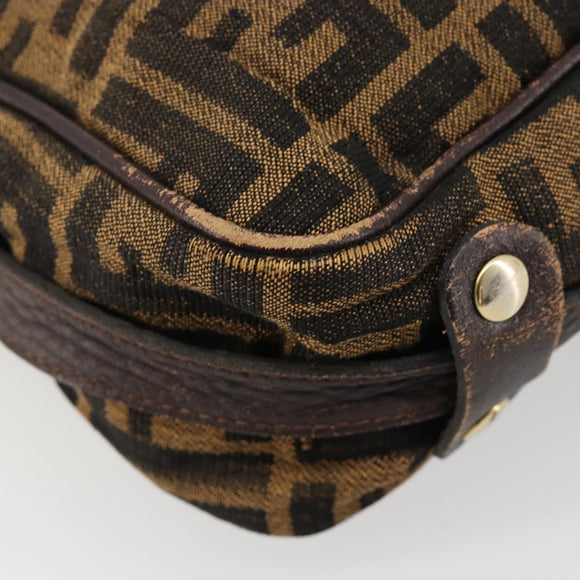 FENDI Zucca Canvas Umhängetasche Schwarz Braun Auth 182351