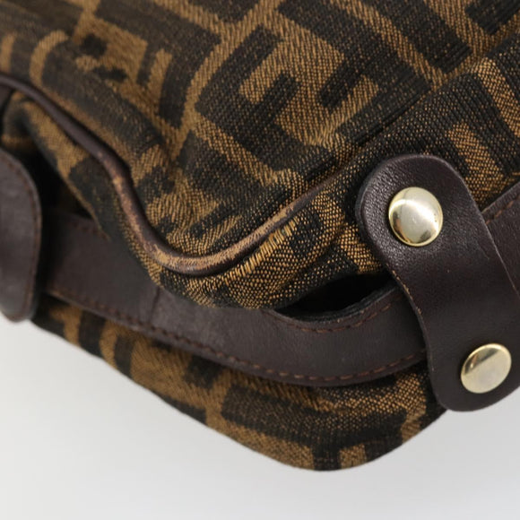 FENDI Zucca Canvas Umhängetasche Schwarz Braun Auth 182351