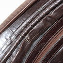 FENDI Zucca Canvas Umhängetasche Schwarz Braun Auth 182351-19