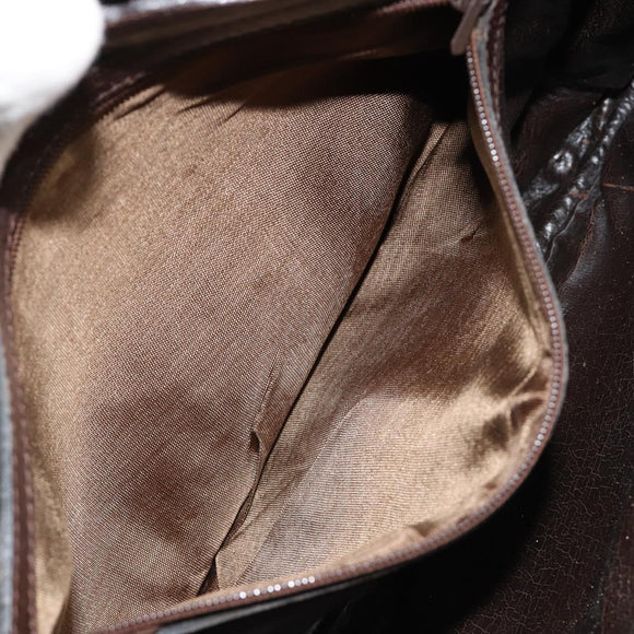 FENDI Zucca Canvas Umhängetasche Schwarz Braun Auth 182351