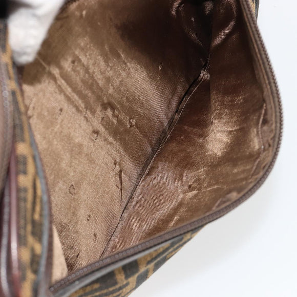 FENDI Zucca Canvas Umhängetasche Schwarz Braun Auth 182351